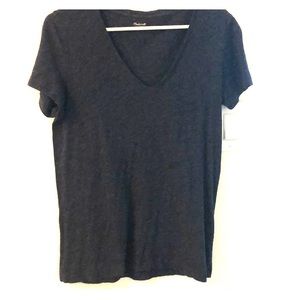 Madewell v-neck navy blue shirt with pocket